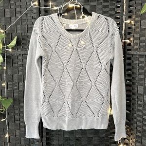 Shrinking Violet Diamond Knit Pullover Sweater